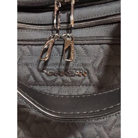 VANKEAN Rolling Bag with Wheels 16.5" Rolling Briefcase Women Quilted Black New - Picture 2 of 10